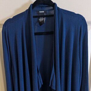 Premise Womens Plus XXL Long Sleeve Cardigan Sweater Shrug Blue